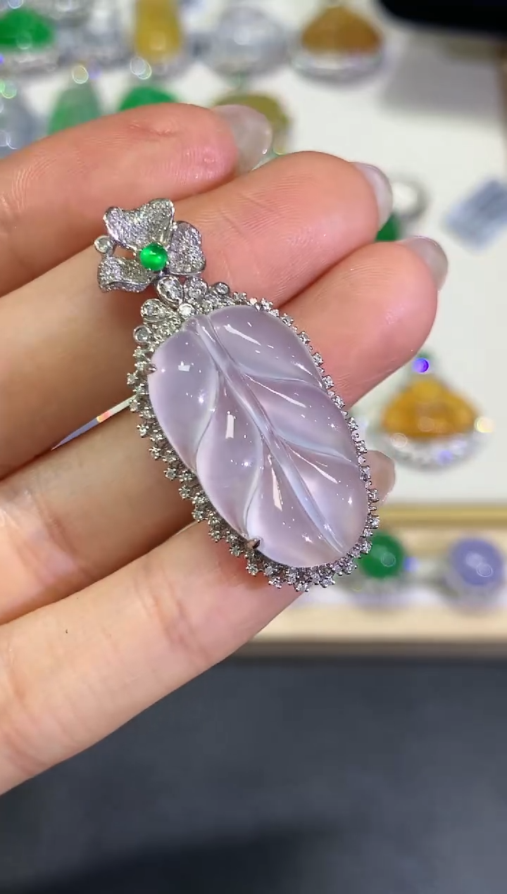 【闪购商品】翡翠颈饰18K金镶嵌团购17