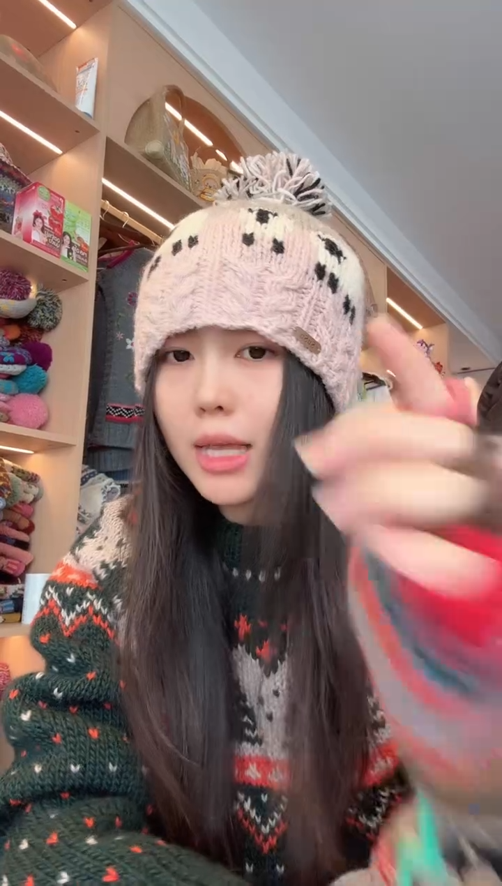 羊毛粉色小羊 羊毛帽