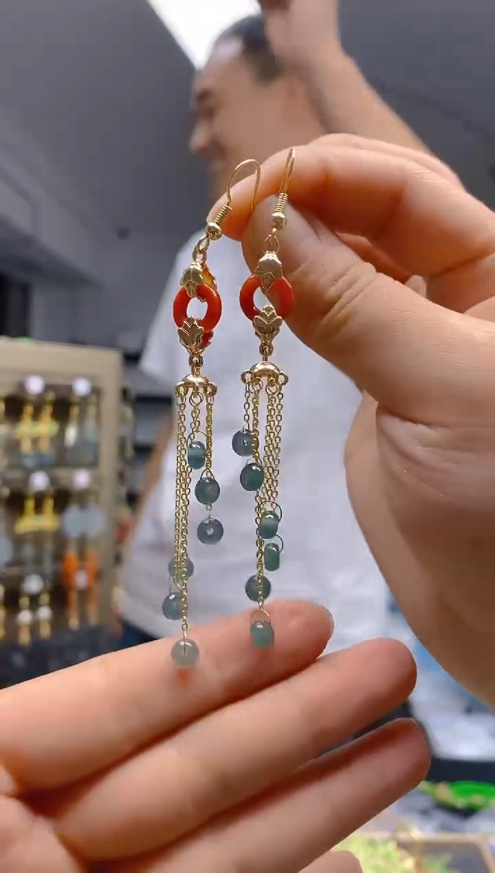 【闪购商品】翡翠耳饰合金0169翡翠耳钩