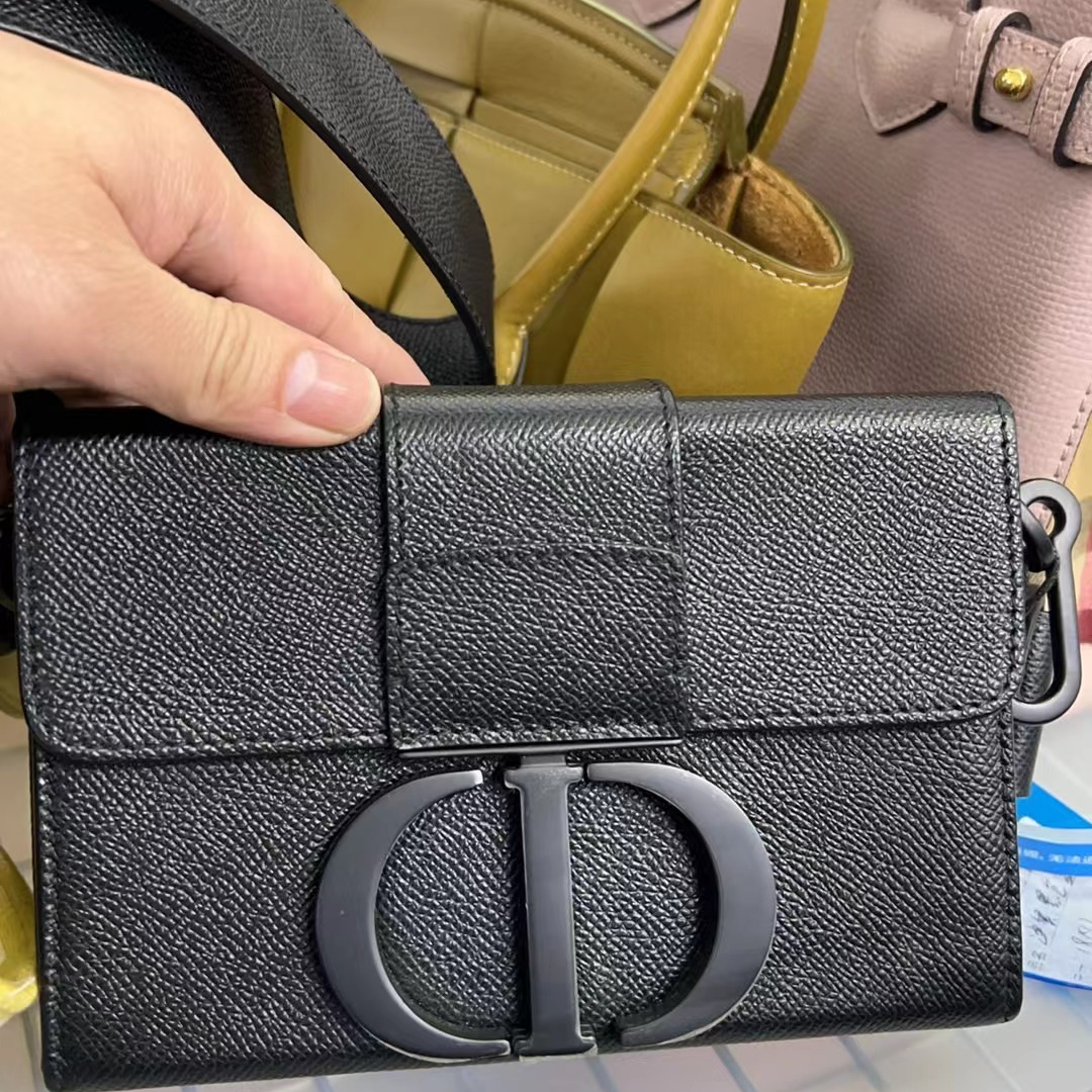 95新 DIOR/迪奥 春节不打烊蒙田30box 荔枝纹牛皮盒子包/