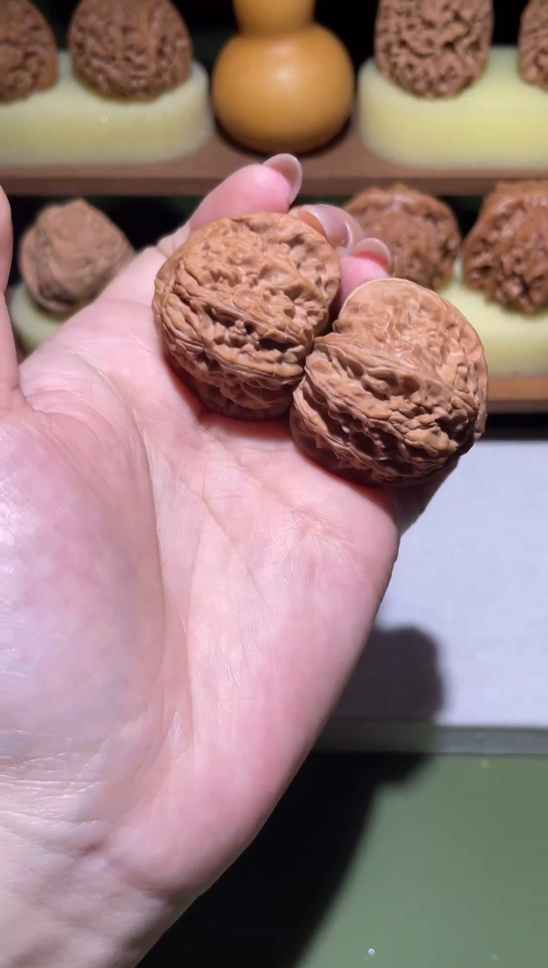 把件文玩核桃牧*人三角白