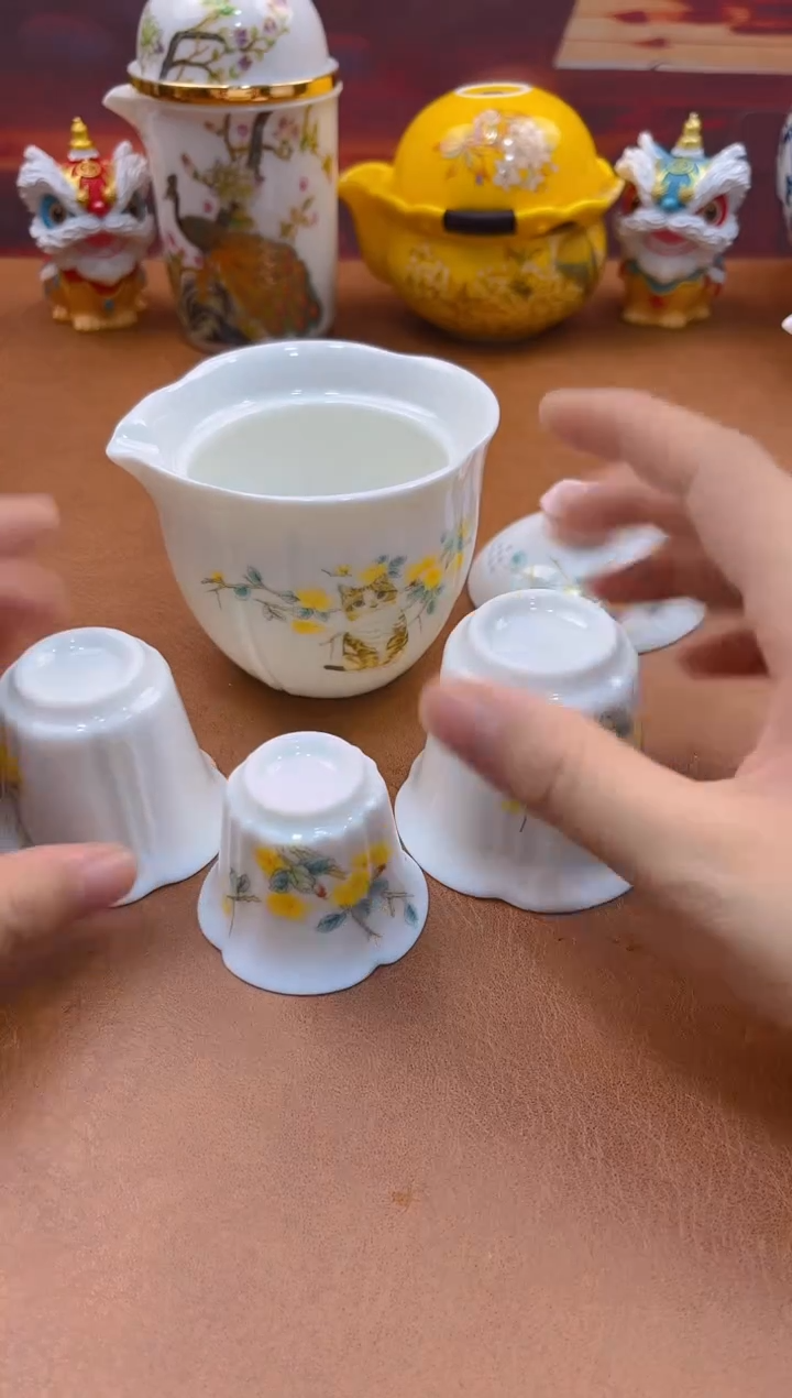 陶瓷茶具摆件旅行套组