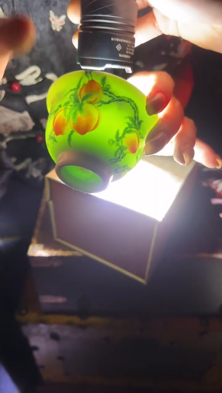 杯子瓷绿稀土九桃压手杯