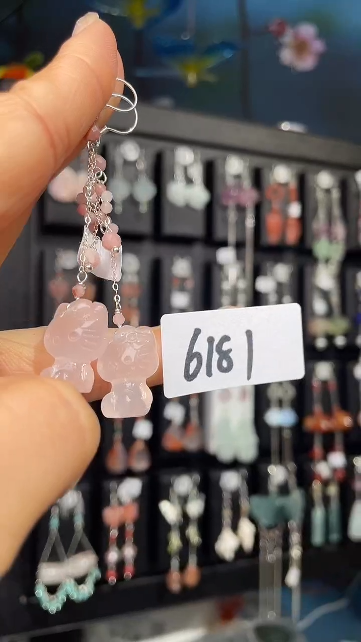 未镶嵌耳饰水晶喜欢拍