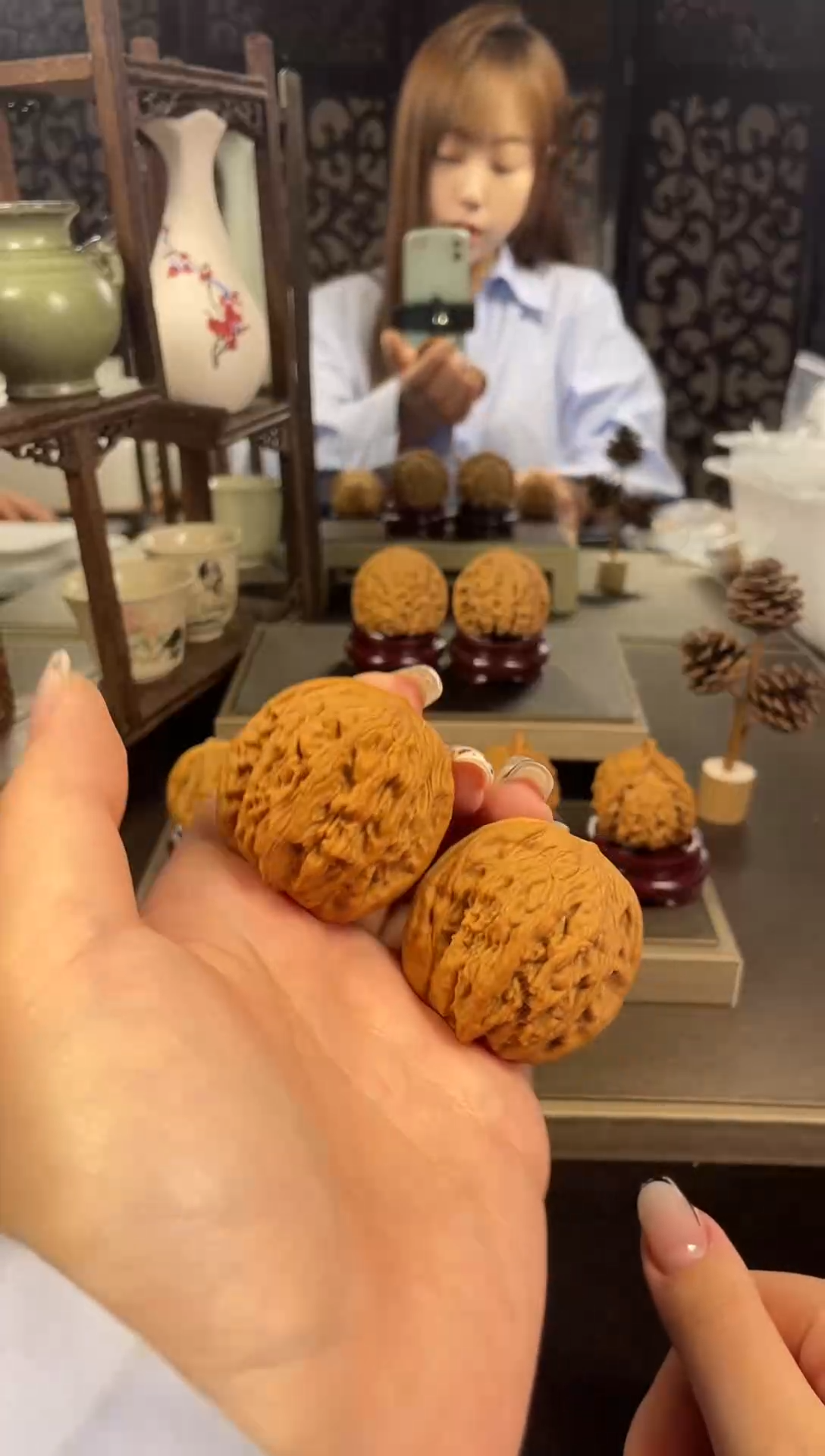 【闪购商品】文玩核桃把件麦穗虎头39尺-29