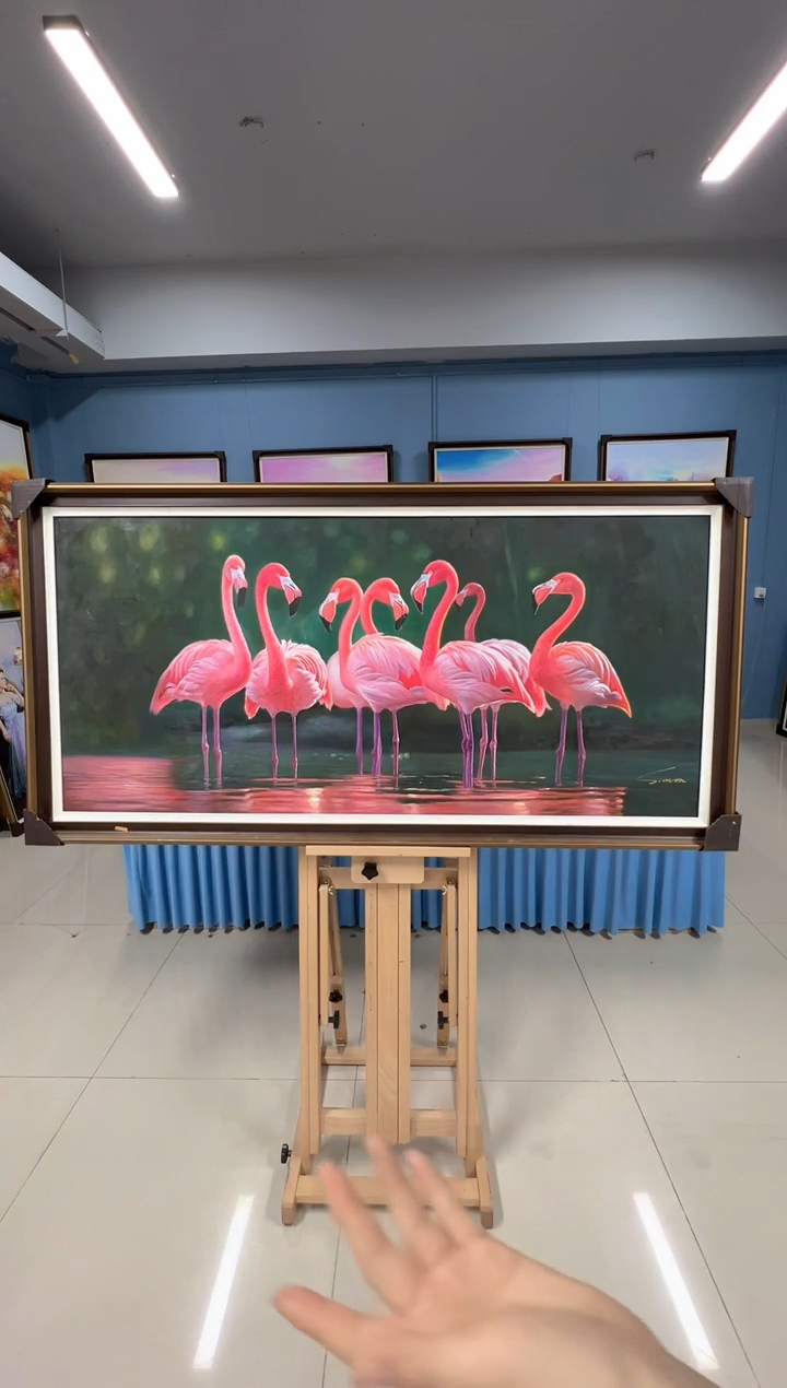 【闪购商品】绘画陶宗健-70*150-火烈鸟油画