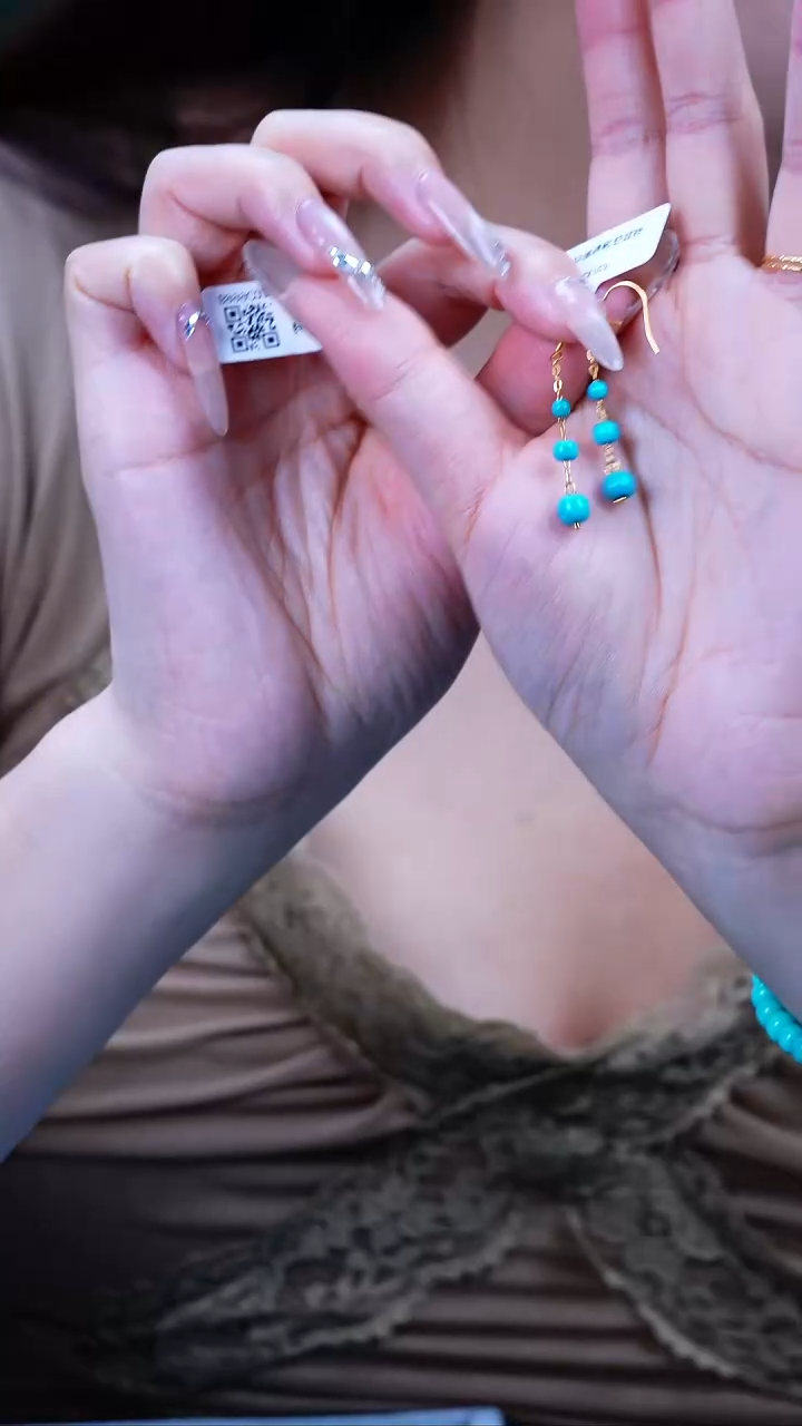 【闪购商品】绿松石耳环银S925镶嵌发货一件