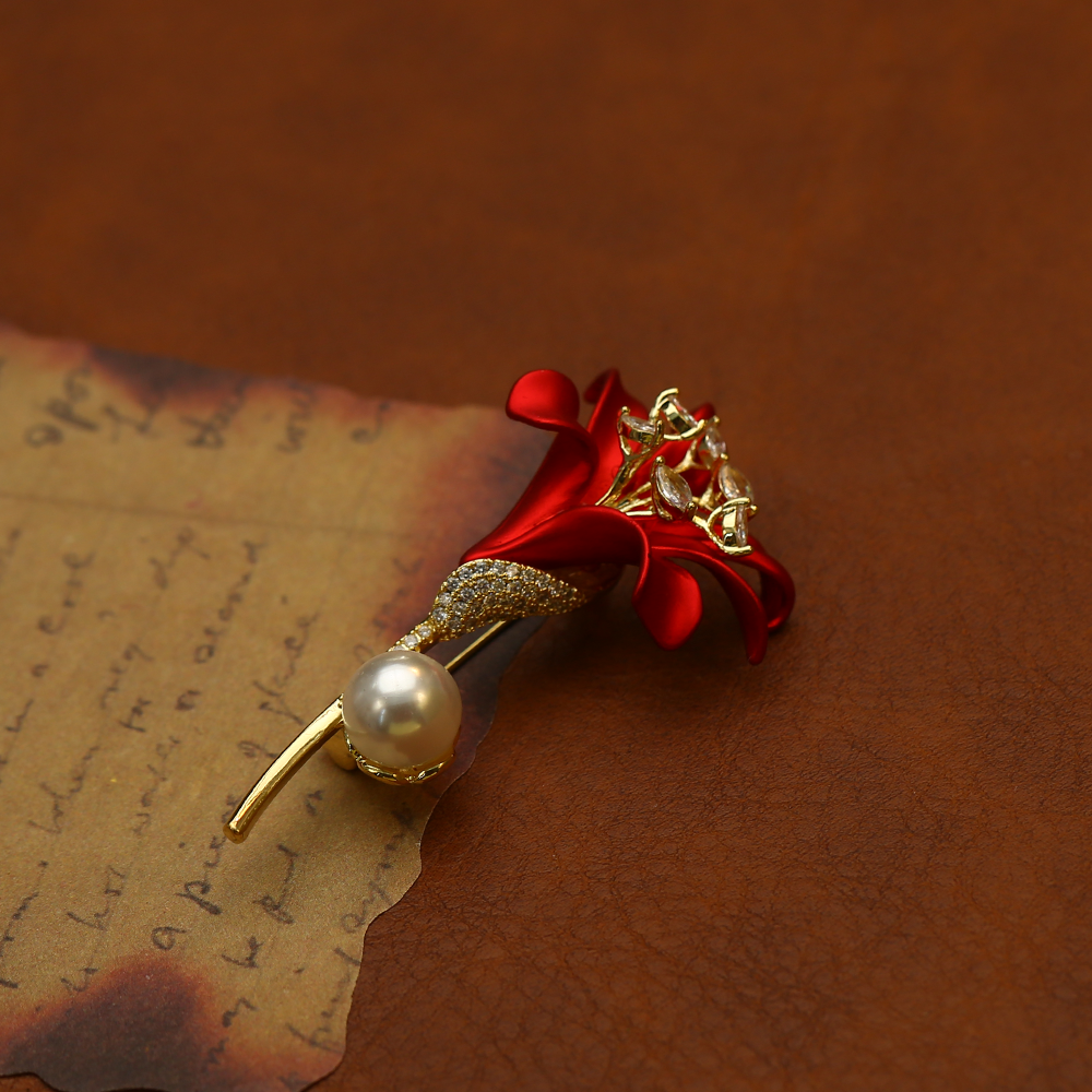 铜合金合成锆石胸针 民族风百搭衣服配饰【百年好合】胸针-817