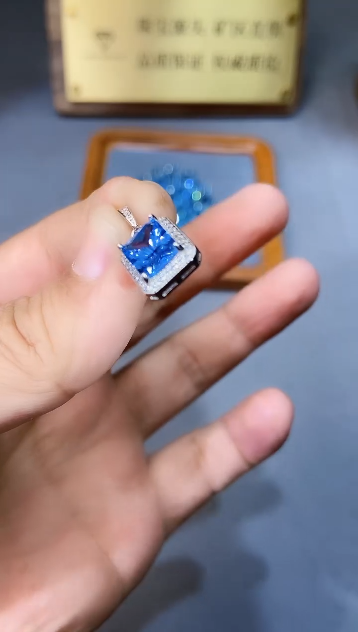 【闪购商品】海蓝宝石颈饰银S925镶嵌354