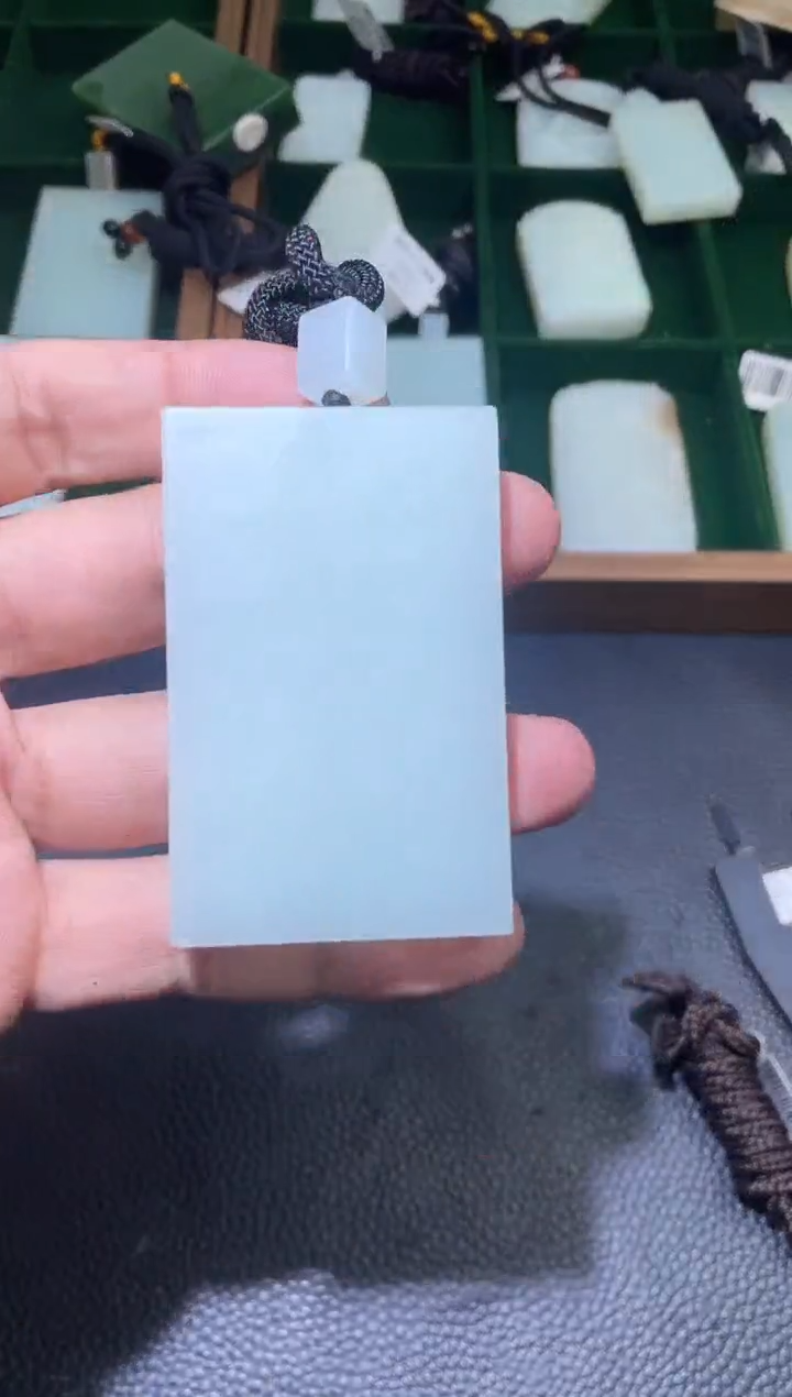 定制和田玉微水线无事牌46