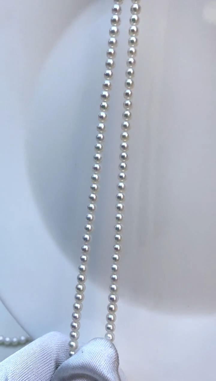 【闪购商品】淡水珍珠项链18K金镶嵌3-4