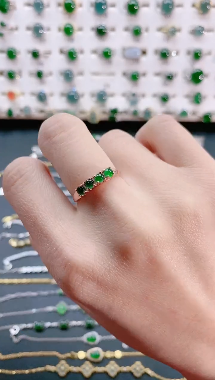 【闪购商品】翡翠戒指银S925镶嵌天然翡翠