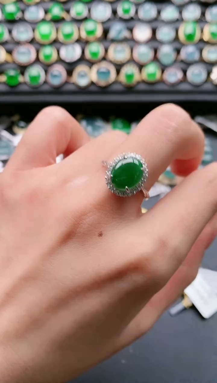【闪购商品】翡翠戒指银S925镶嵌111111
