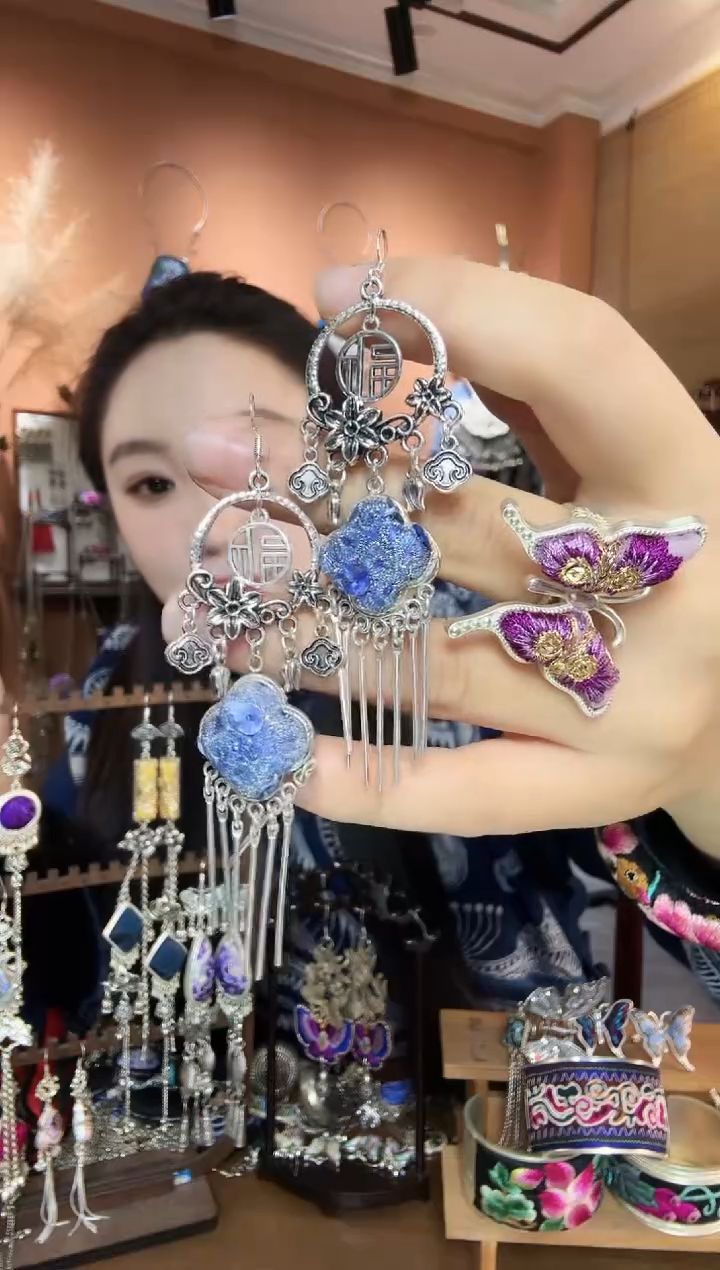 刺绣纯手工民族风耳环