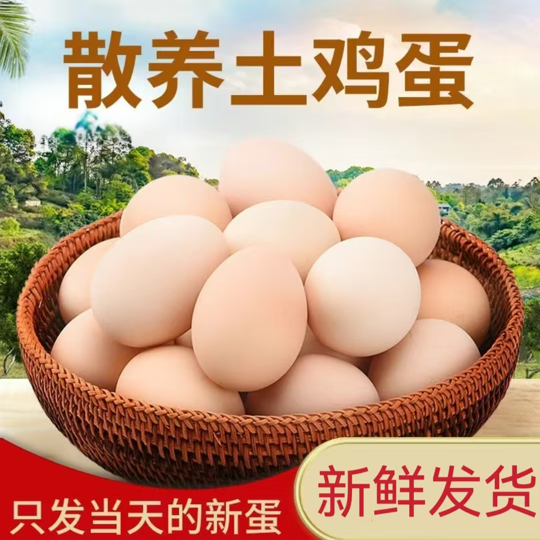 【小妹】50枚 农村散养土鸡蛋 粉壳鸡蛋 破损包赔