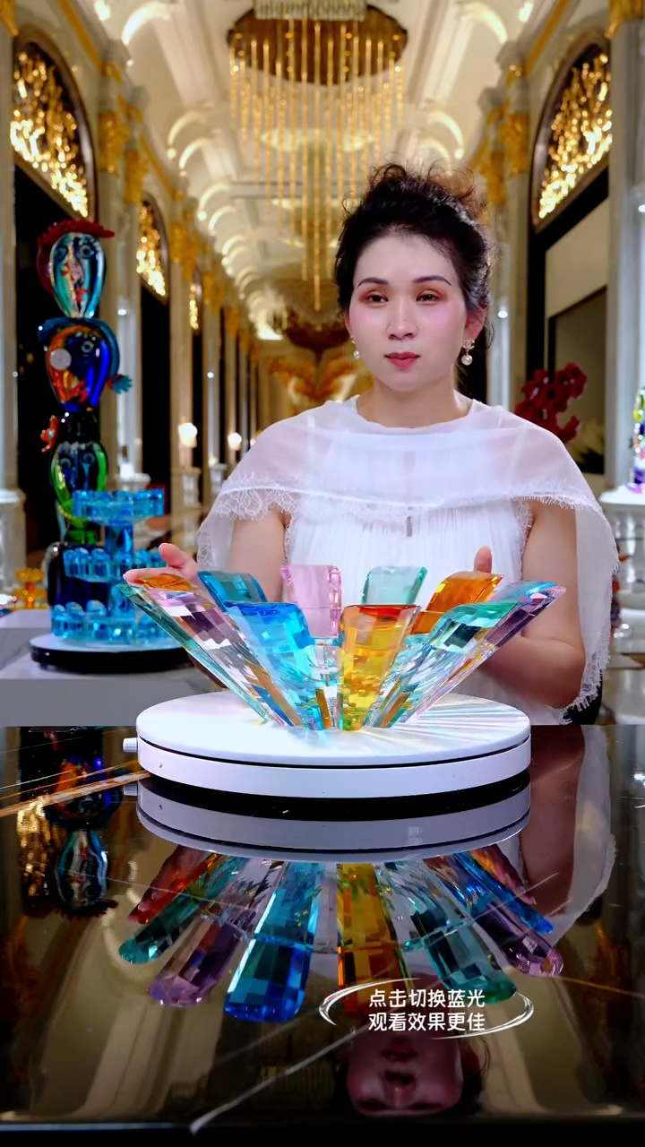琉璃摆件LF0276太阳花大号果盘