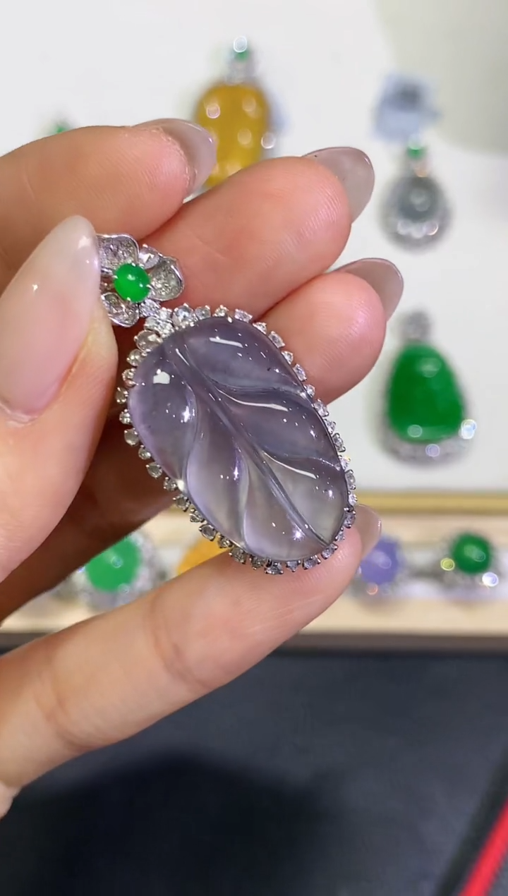 【闪购商品】翡翠颈饰18K金镶嵌团购22