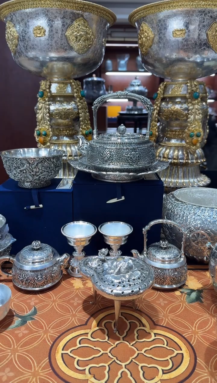 幸**家全手工经典大师工牡丹足银999香炉