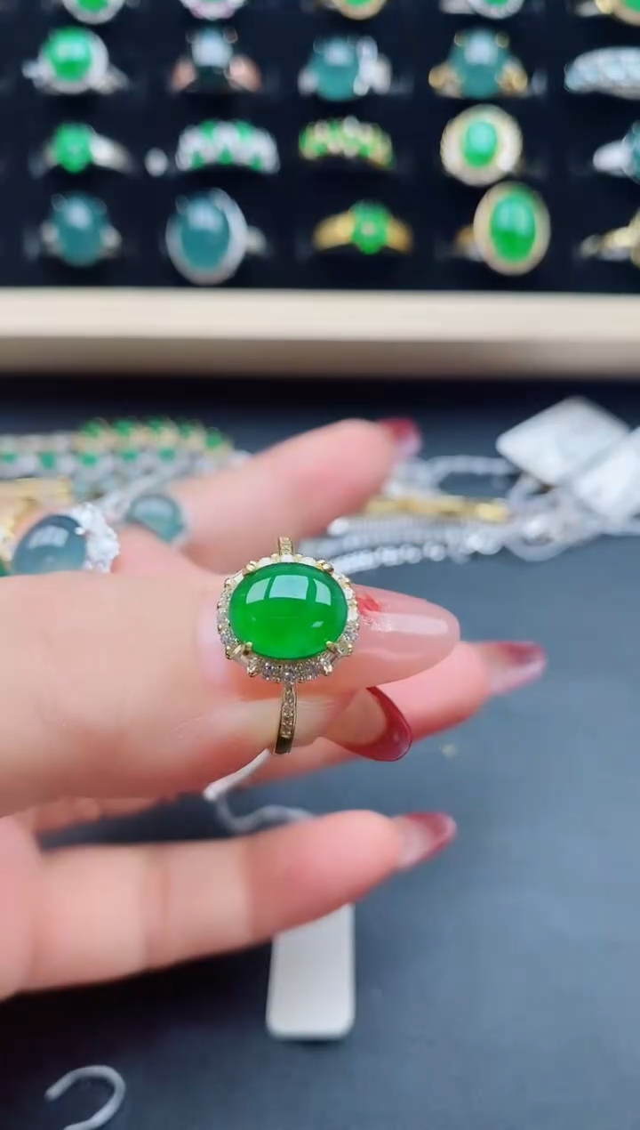 【闪购商品】翡翠戒指银S925镶嵌5080550