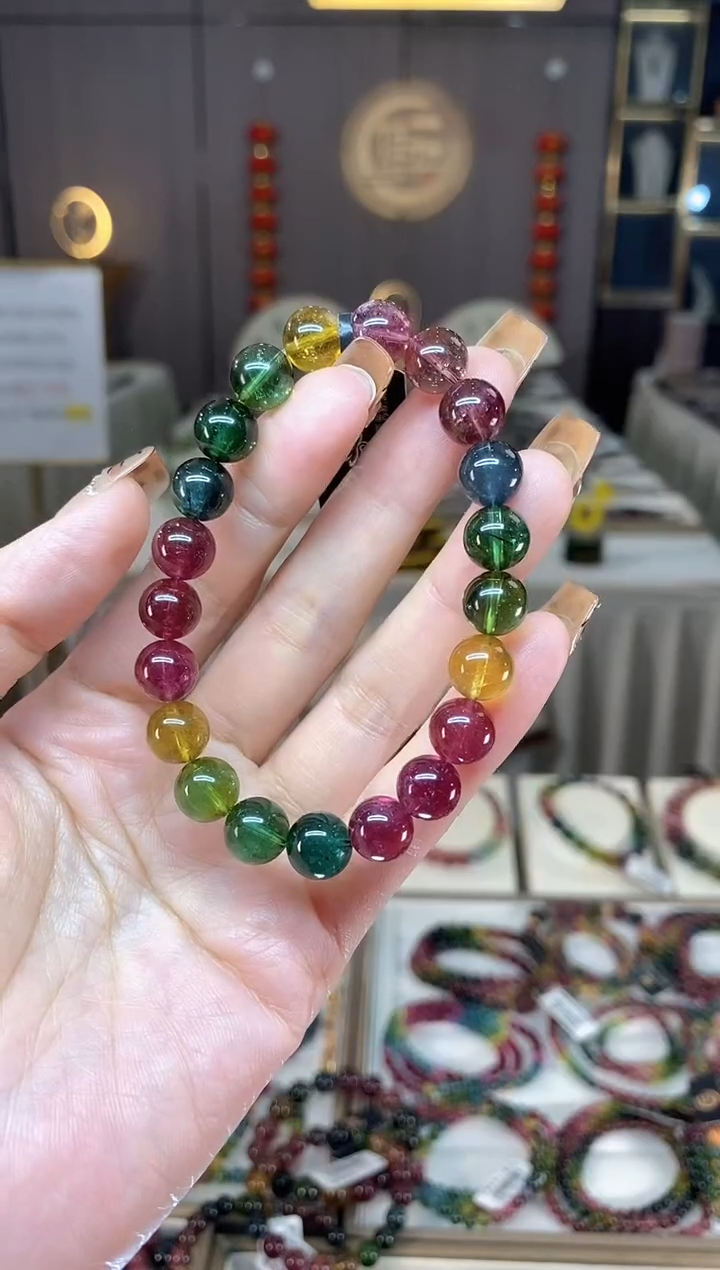 未镶嵌收藏级老矿色标净体单圈手串9mm+碧玺dan一物一证