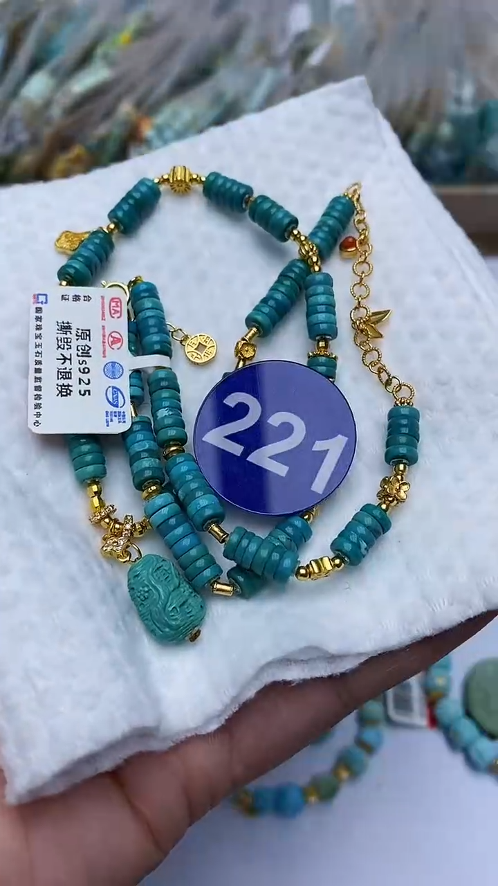 【闪购商品】绿松石项链银S925镶嵌221