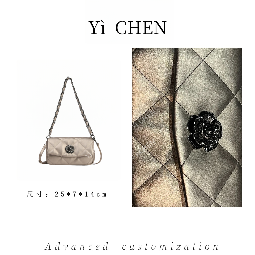 【Yì CHEN】SKL-7630-香槟色 简约时尚女士新款轻奢单肩斜跨包