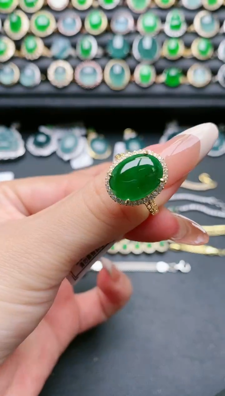 【闪购商品】翡翠戒指银S925镶嵌111111