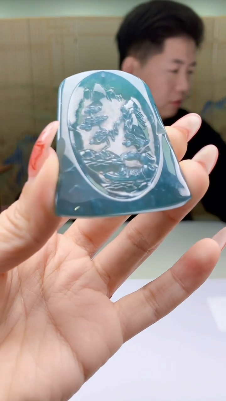 【闪购商品】定制翡翠未镶嵌4917ty-毛货挂件60