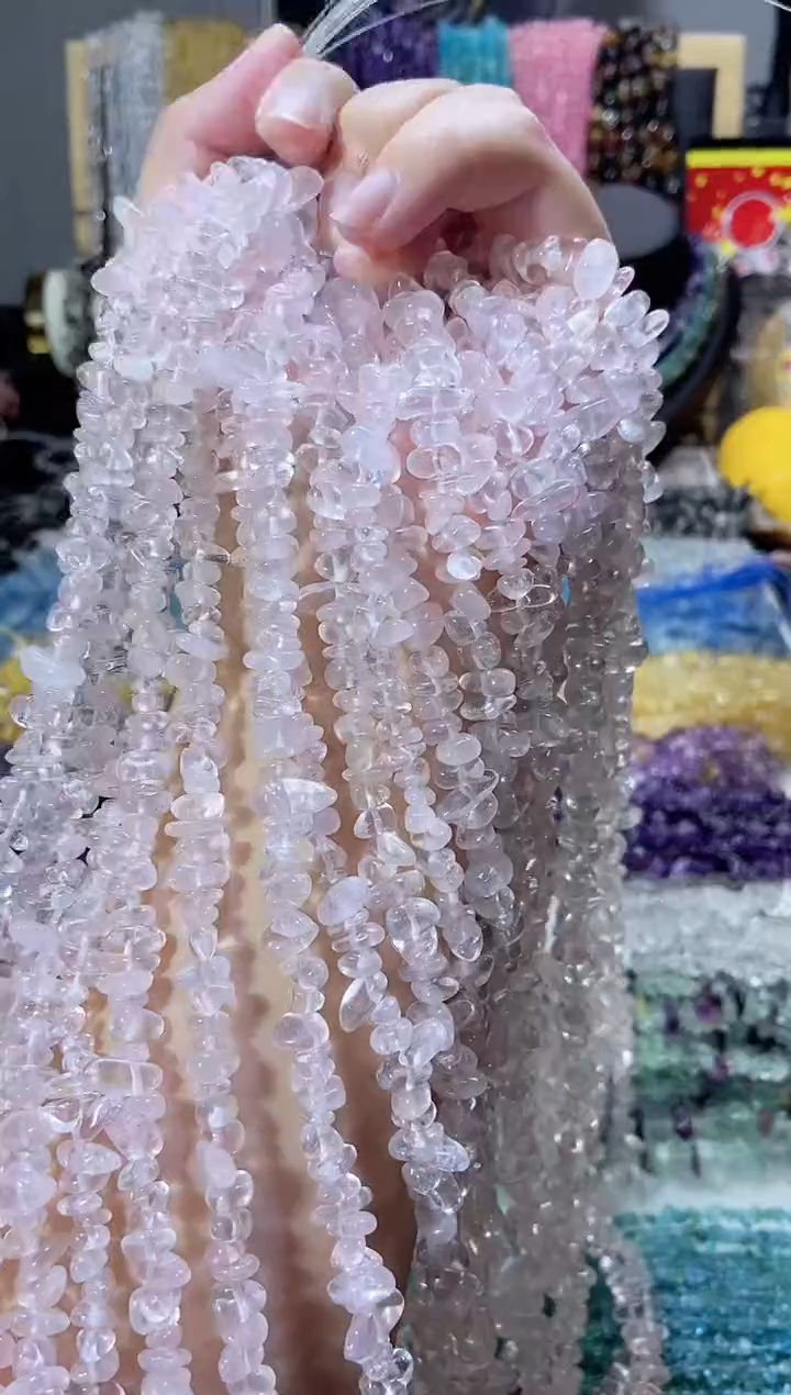 未镶嵌珠宝半成品水晶aaa粉水晶