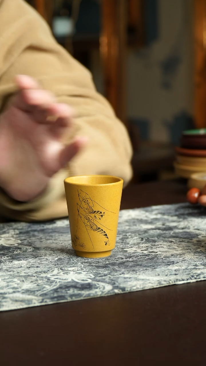 茶杯紫砂3号 黄金段闻香杯 宜兴紫砂原矿作品