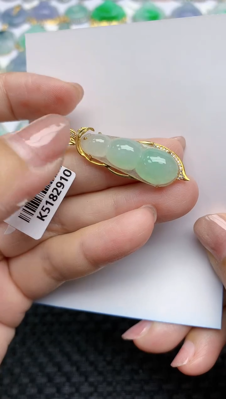 【闪购商品】翡翠颈饰18K金镶嵌天然A货翡翠 125