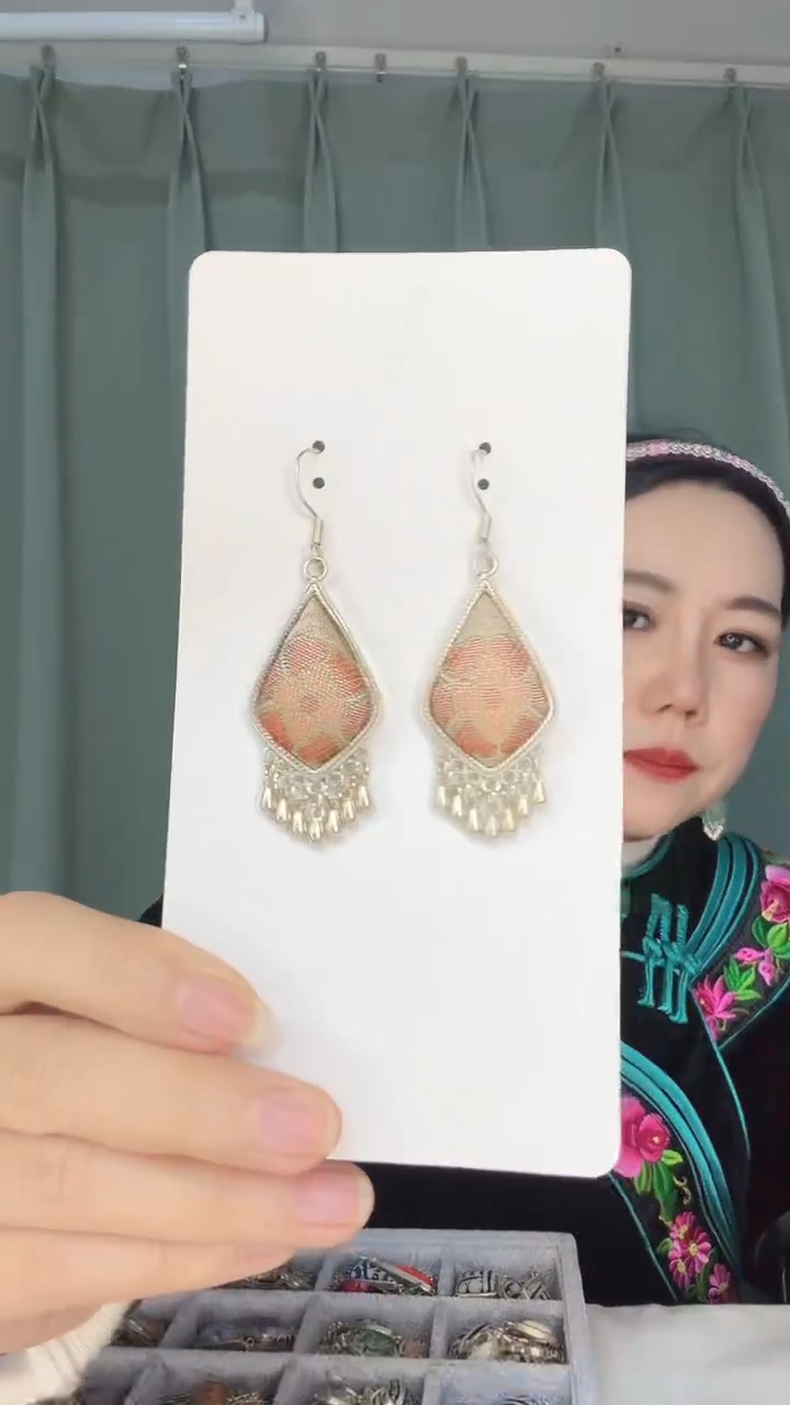 纯铜锆石合金耳环