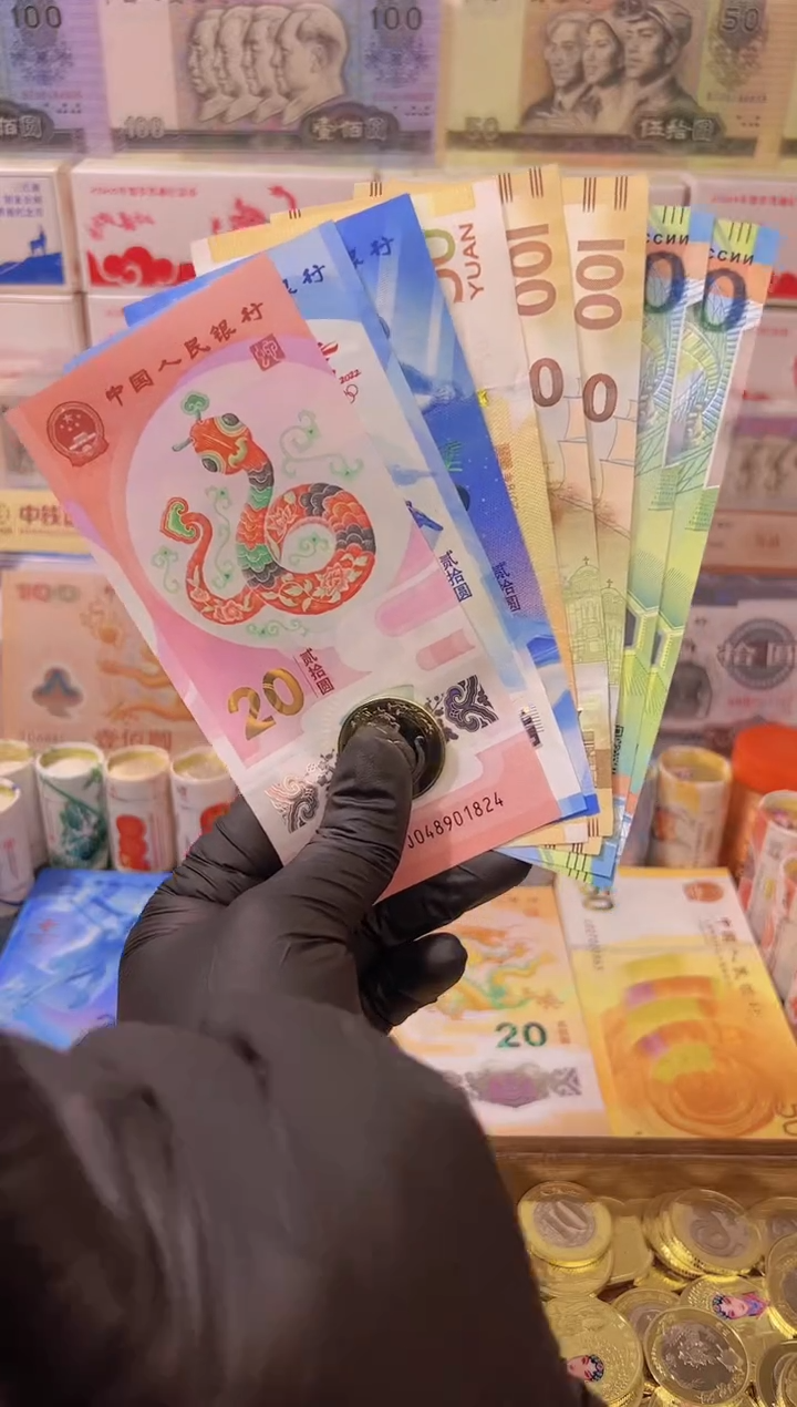 【闪购商品】其他普通金属福蛇献瑞纪念八钞一币合集（纸+塑料）