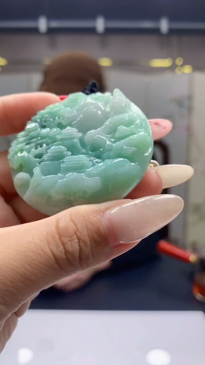 【闪购商品】定制翡翠未镶嵌1062lj-毛货挂件15