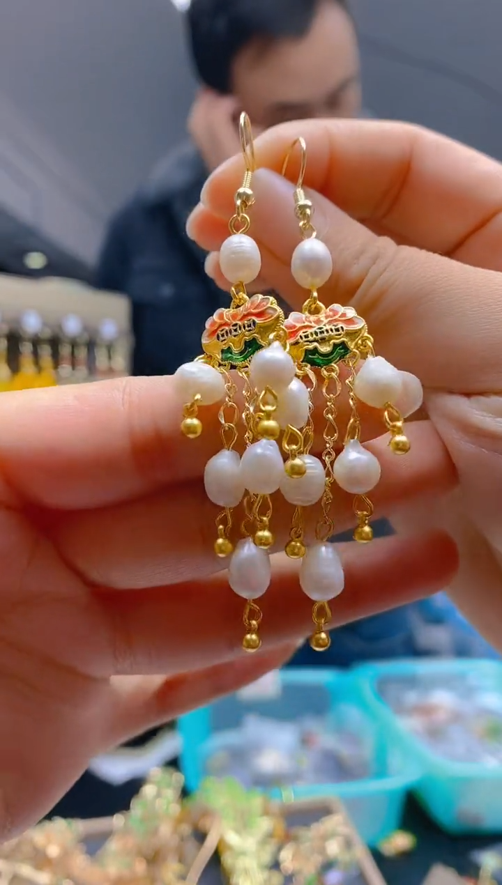 【闪购商品】淡水珍珠耳饰合金0353珍珠饰品