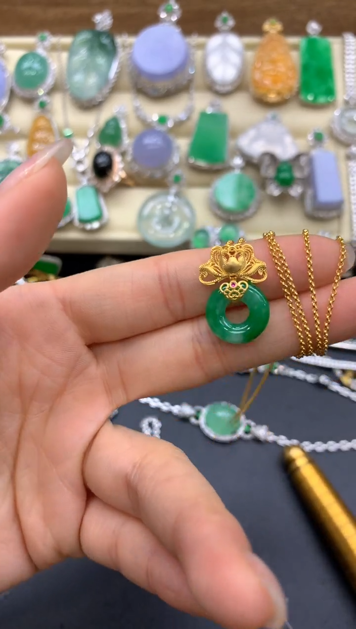 【闪购商品】翡翠颈饰18K金镶嵌434-中国好珍宝