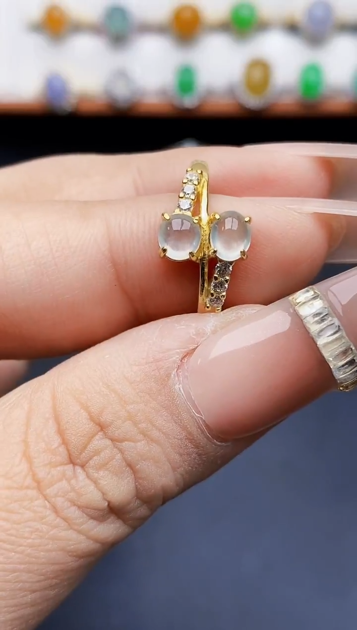 银S925镶嵌戒指翡翠2642