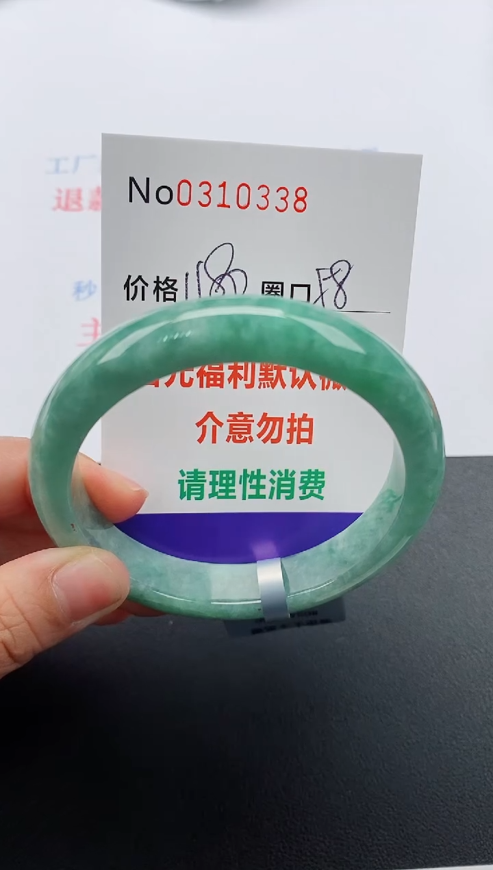 【闪购商品】翡翠手镯未镶嵌天然A 货翡翠0310338