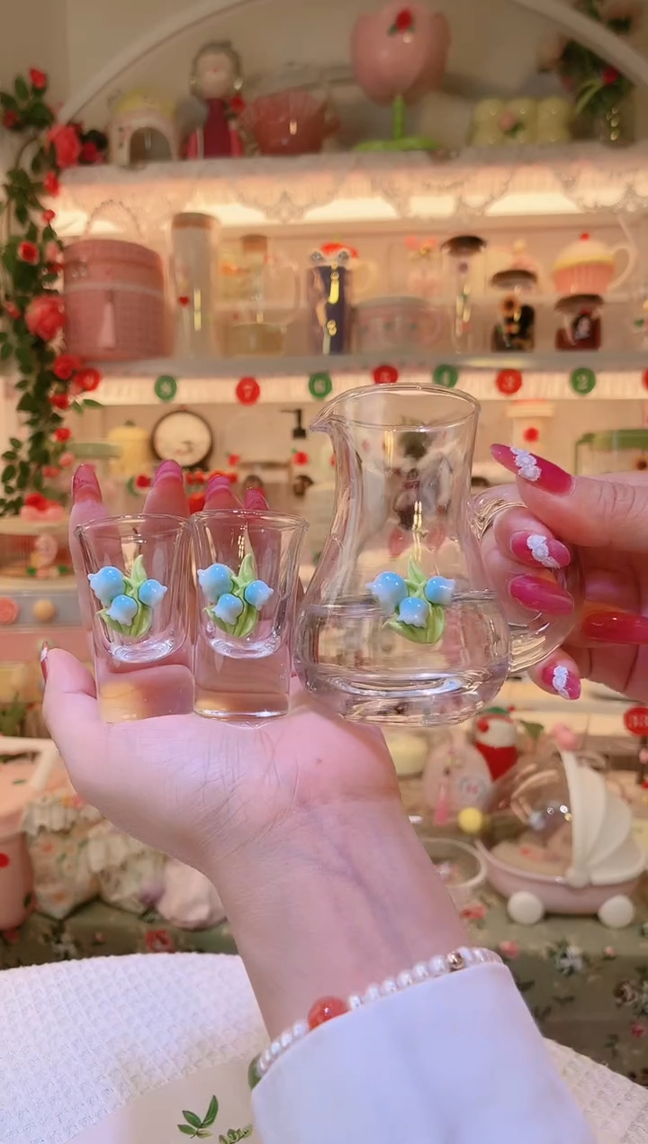 铃兰花酒具套装——手工制作品质好！