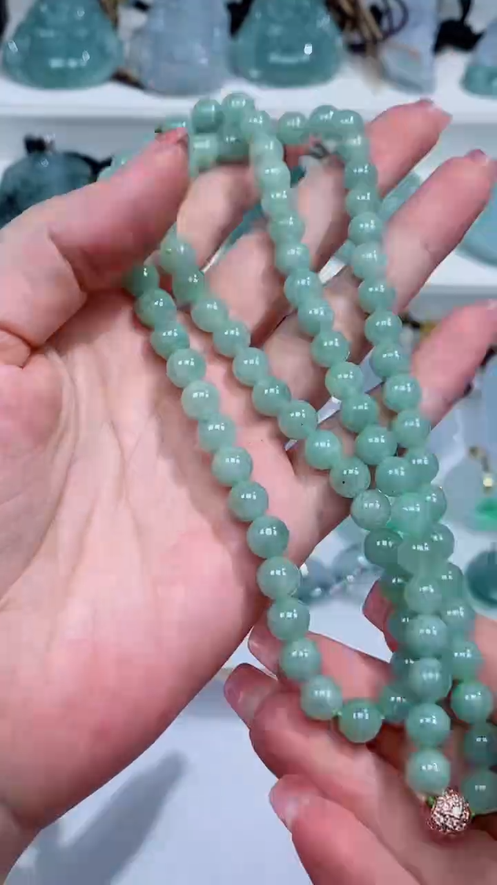 翡翠未镶嵌颈饰珠链
