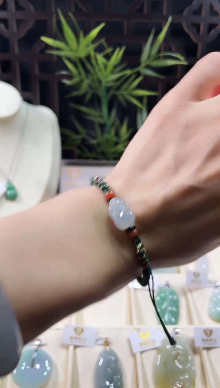 【闪购商品】翡翠颈饰未镶嵌天然缅甸翡翠 貔貅手绳