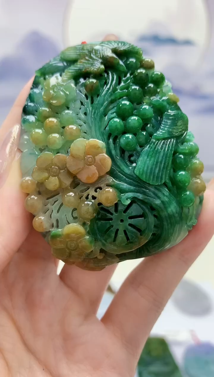 【闪购商品】定制翡翠未镶嵌4812jw-毛货挂件160