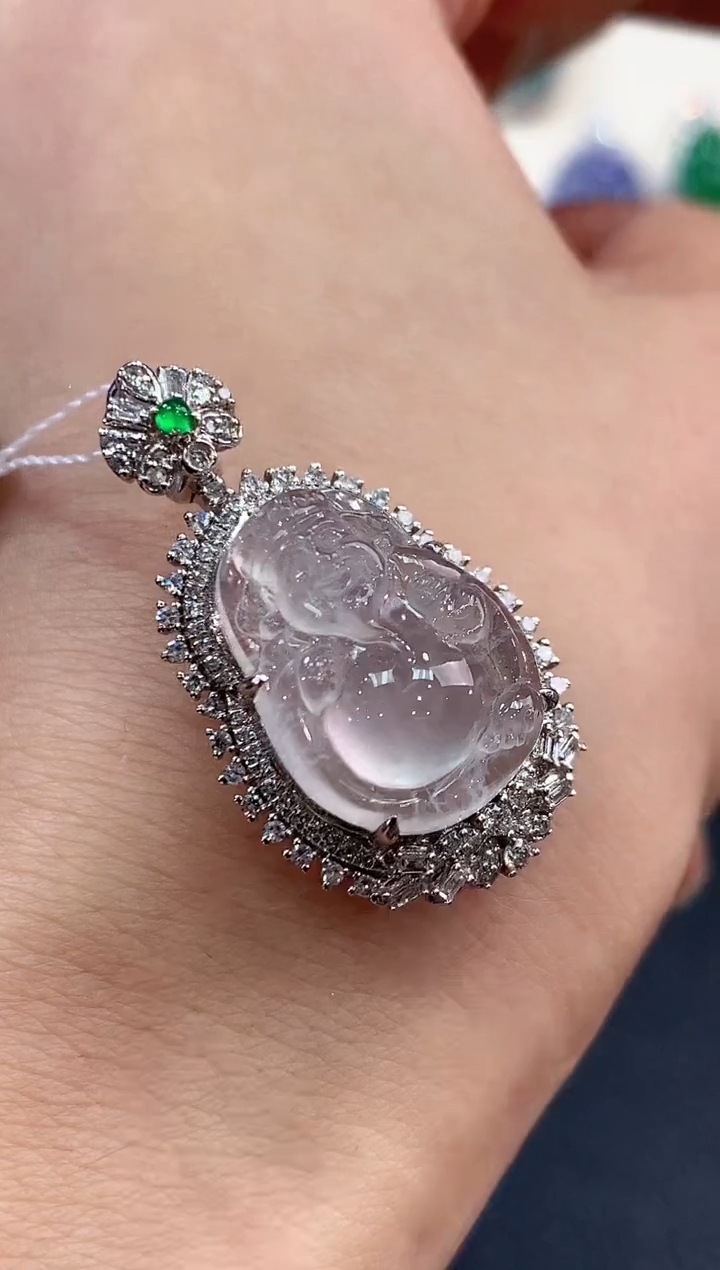 【闪购商品】翡翠吊坠(不含链)18K金镶嵌B244