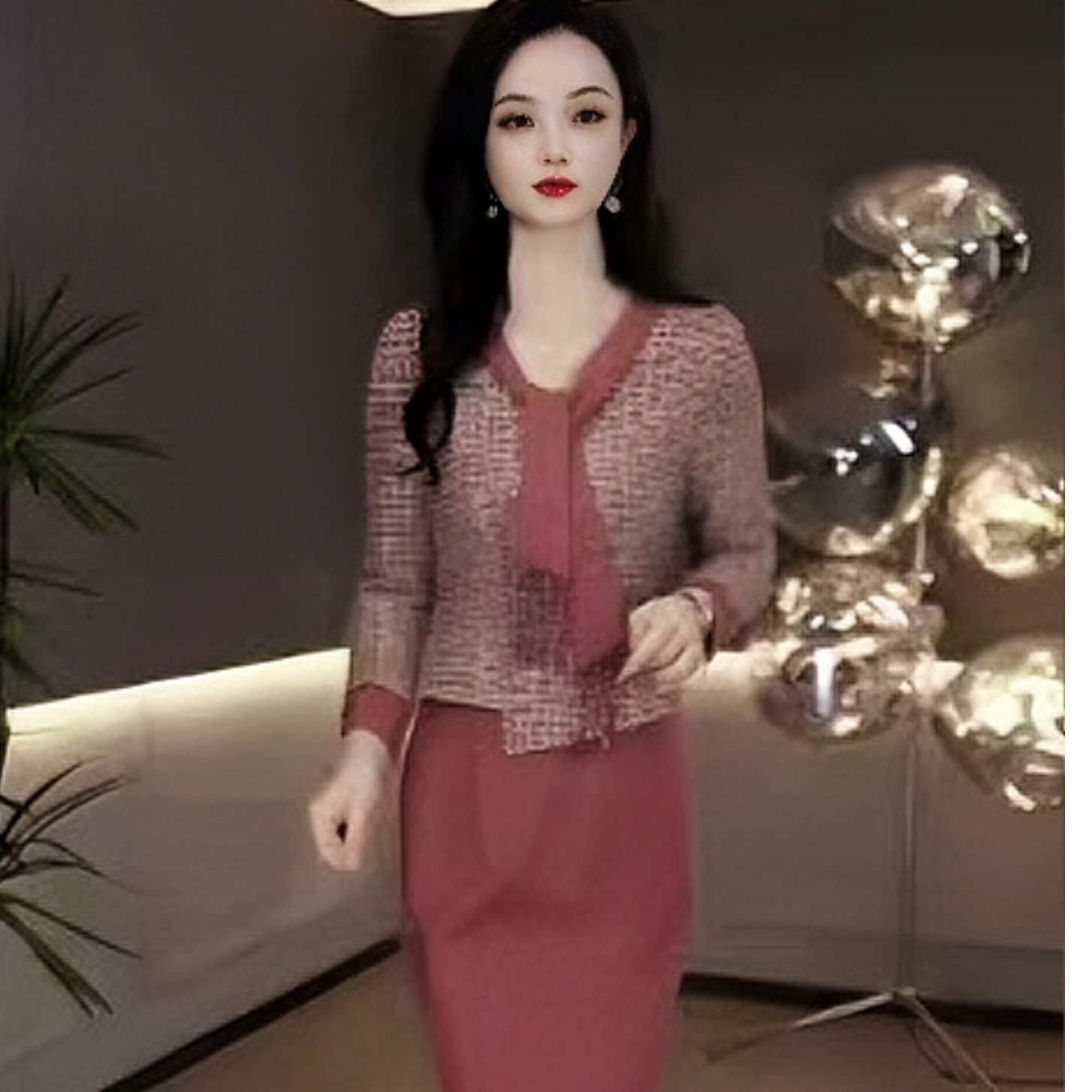 2025秋冬新款收腰长裙气质显瘦时尚轻奢女人味百搭连衣裙M-4XL