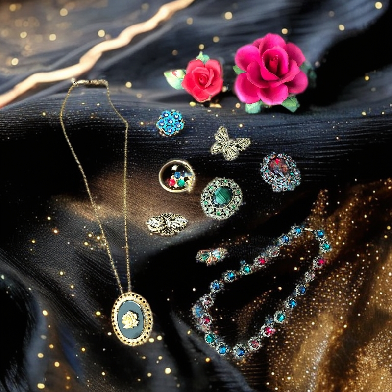 吊坠925银 银925首饰复古项链吊坠配饰饰品镶嵌百搭时尚戒指手链