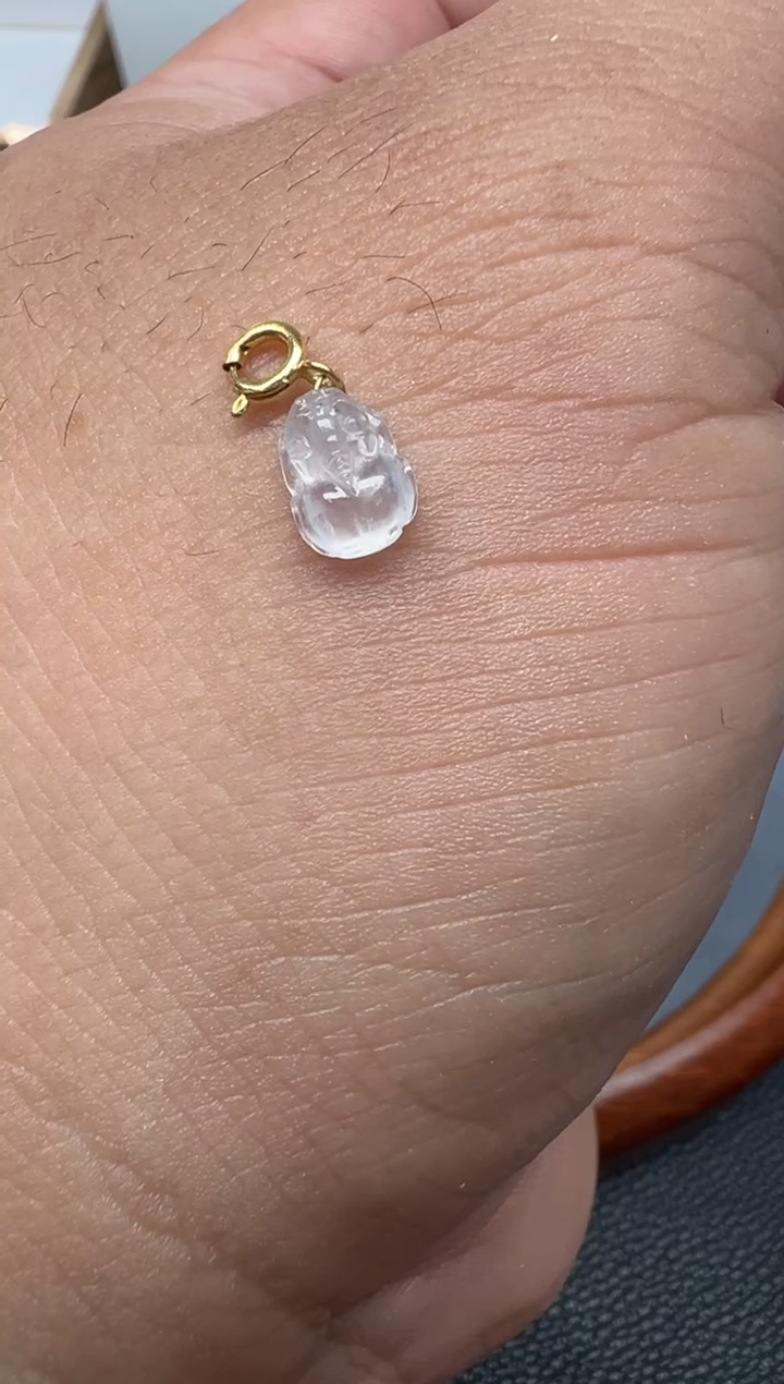 颈饰18K金镶嵌翡翠（15号链接）纯天然A货缅甸翡翠貔貅（滴溜）