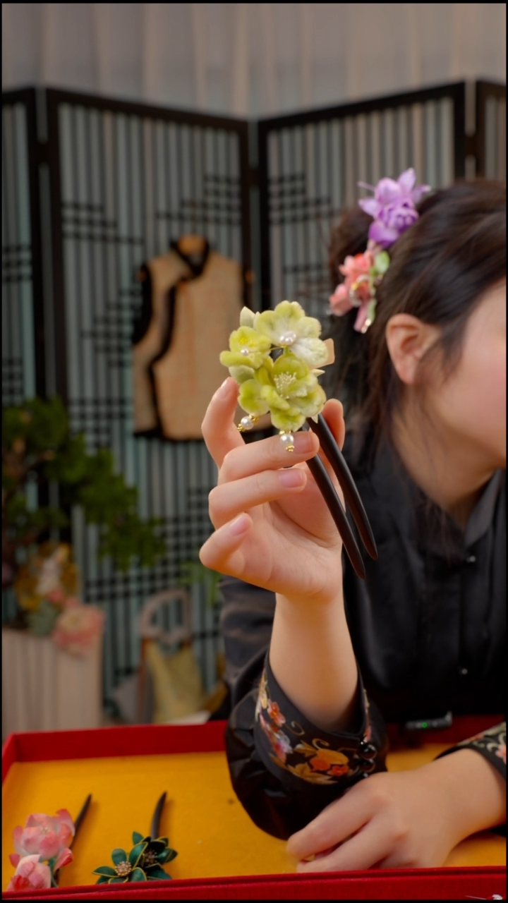 刺绣香***花非遗苏绣手工饰品