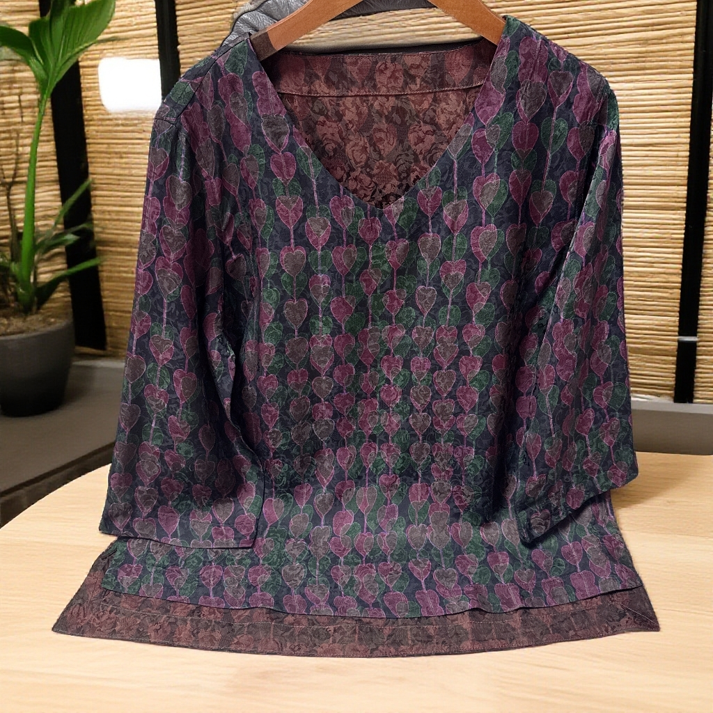 593【金姐专属】新款高定双面双穿气质V领爱心网红长袖上衣