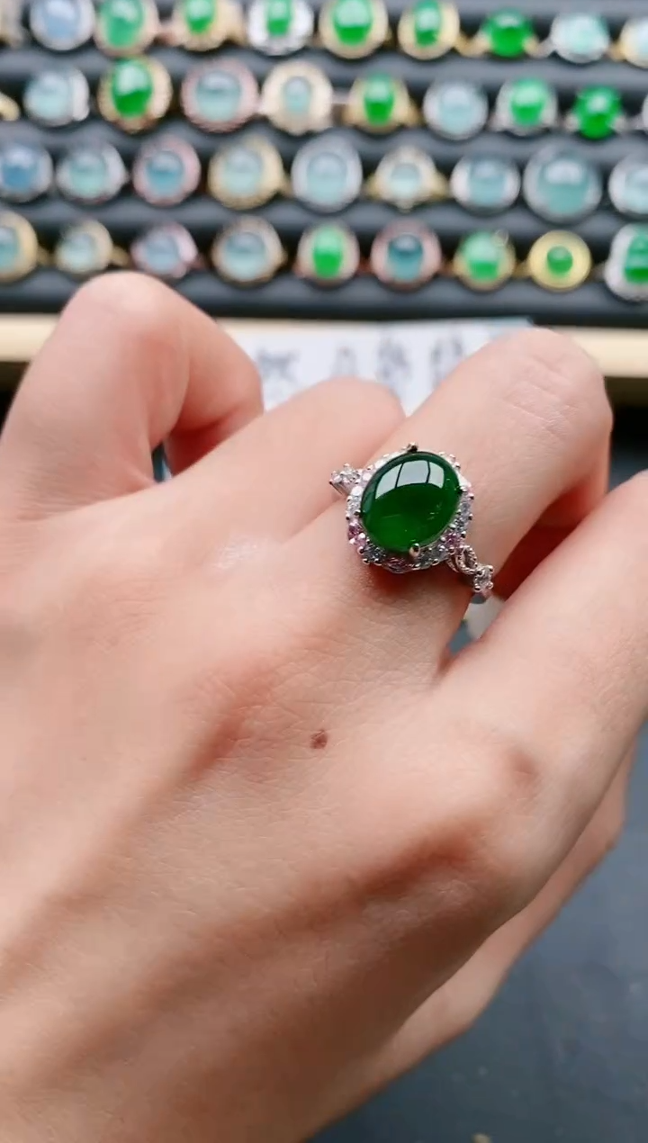 【闪购商品】翡翠戒指银S925镶嵌111111111111
