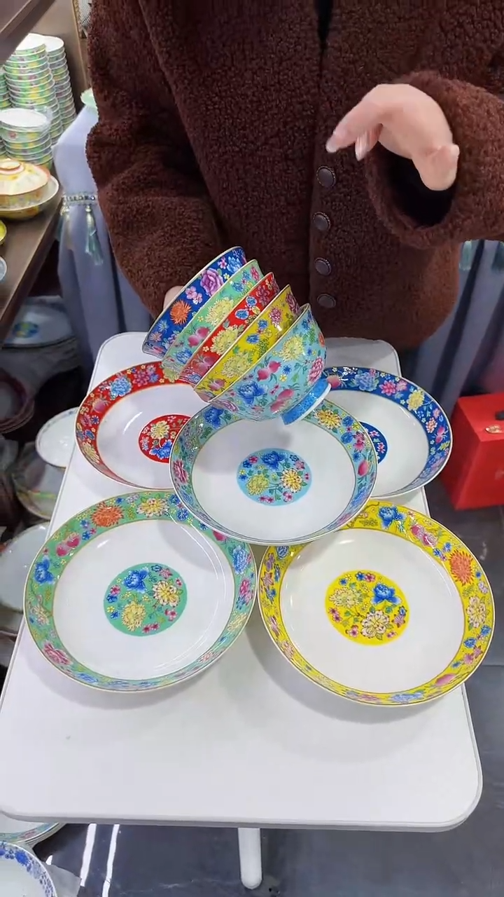 【闪购商品】瓷片 5英寸碗10个加8英寸深盘10个